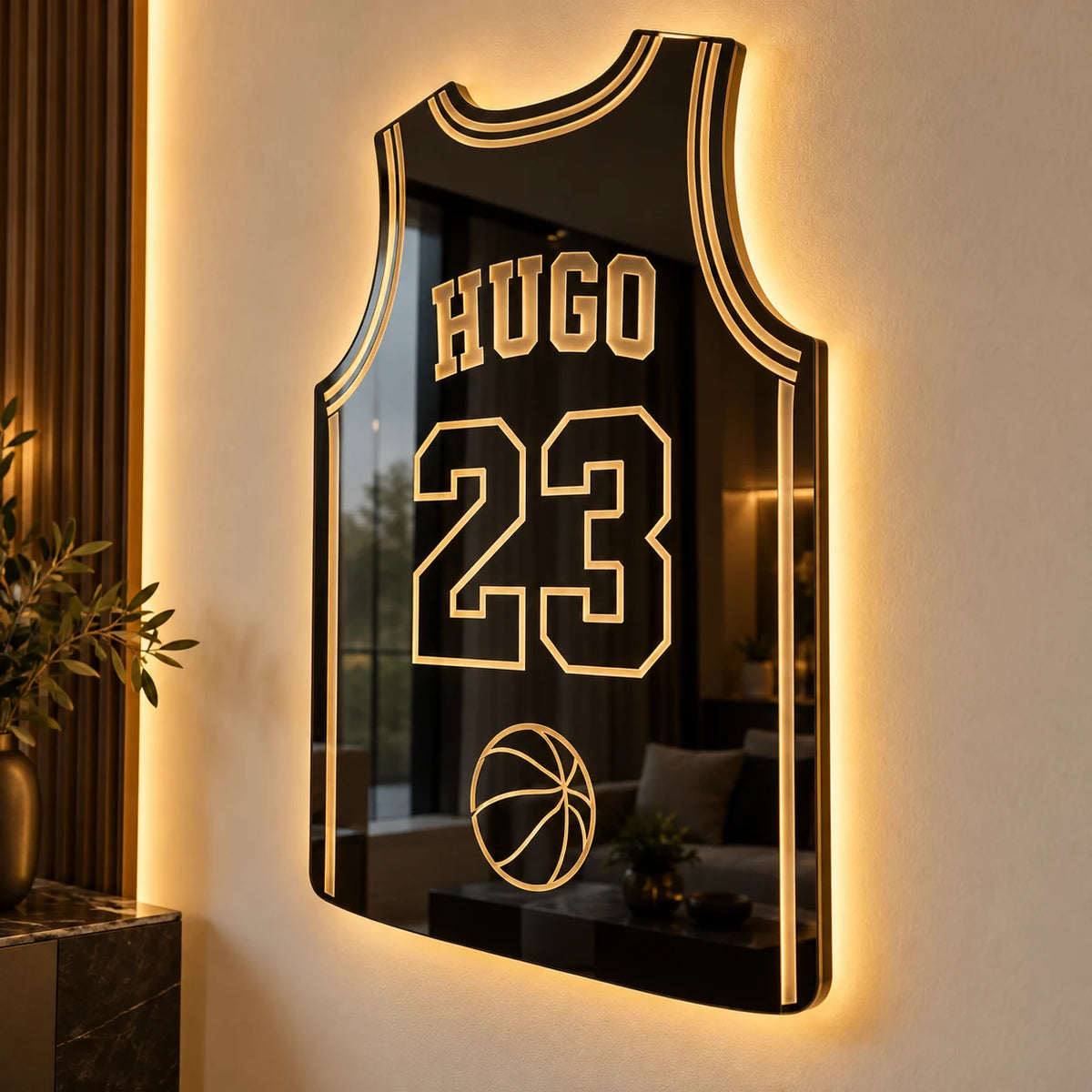 Glow Basket, miroir LED personnalisé de basketball, vue 4