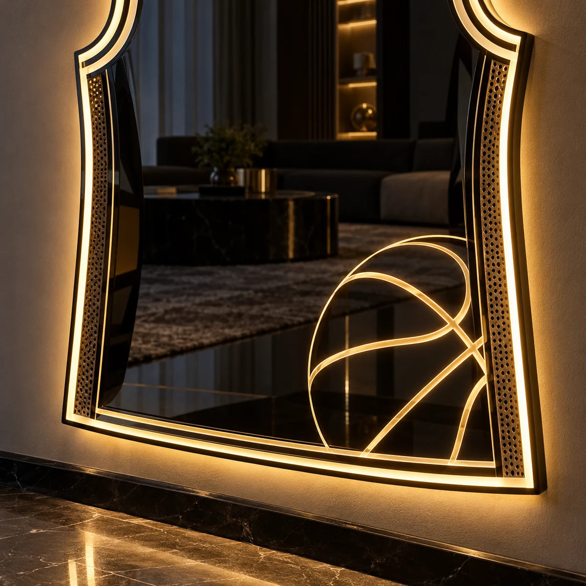 Glow Basket, miroir LED personnalisé de basketball, vue 5