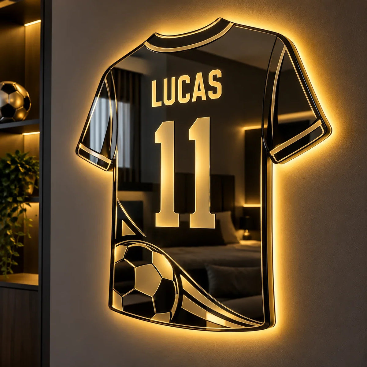 Glow Foot, miroir LED personnalisé de football, vue 5