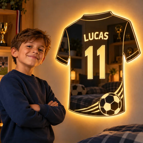 Glow Foot, miroir LED personnalisé de football, vue 1